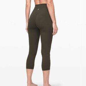 Lululemon Align Crop *21" Dark Olive Size 8